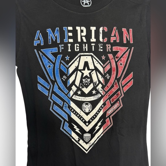NWT American Fighter Red White Blue Kendleton Tee Short Size XS - Picture 2 of 9